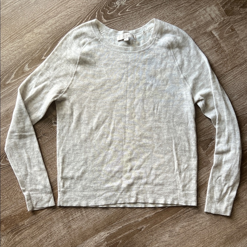 Loft Grey Subtle Leopard Print Sweater size M